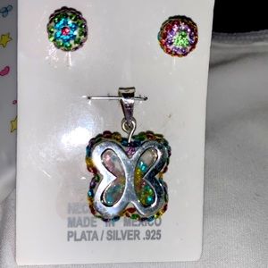 .925 Sterling SilverSet Earrings and Pendant